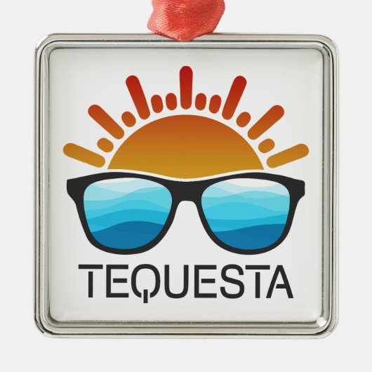 Tequesta Florida Zonnebrillen Metalen Ornament (Voorkant)