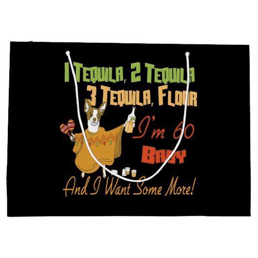 Tequila 60th Birthday Party Collectie Large Cadeautasje (Achterkant)