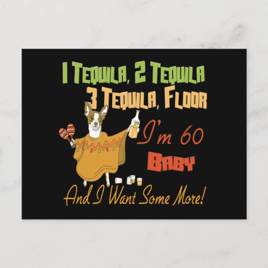 Tequila 60th Birthday Party Collectie Uitnodiging Briefkaart (Voorkant)