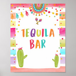 Tequila Bar Fiesta Dranken Cactus Tafelbord Poster