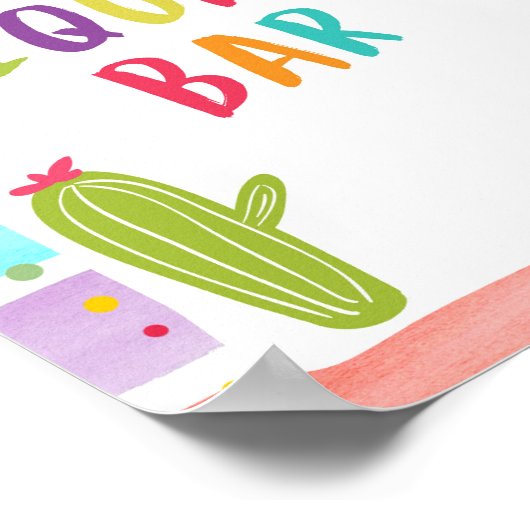 Tequila Bar Fiesta Drinken Cactus Table Sign Poster (Hoek)