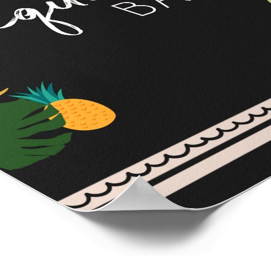 Tequila Bar Luau Tropical Birthday Shower Sign Poster (Hoek)