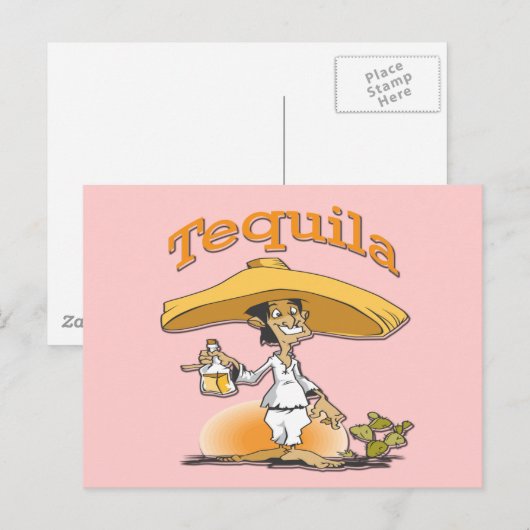 Tequila Cactus Mexican Sombrero Briefkaart (Voorkant / Achterkant)