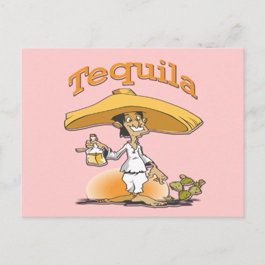 Tequila Cactus Mexican Sombrero Briefkaart (Voorkant)
