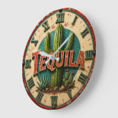 Tequila Cactus Rustic Mexican Bar Desert Home Gift Grote Klok (Hoek)