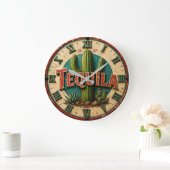 Tequila Cactus Rustic Mexican Bar Desert Home Gift Grote Klok (Huis)