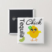 Tequila Chick Vierkante Button 5,1 Cm (Voorkant /achterkant)