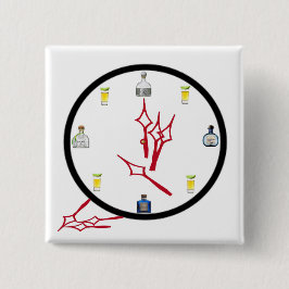 Tequila Clock Square Button 2 x 2 inch