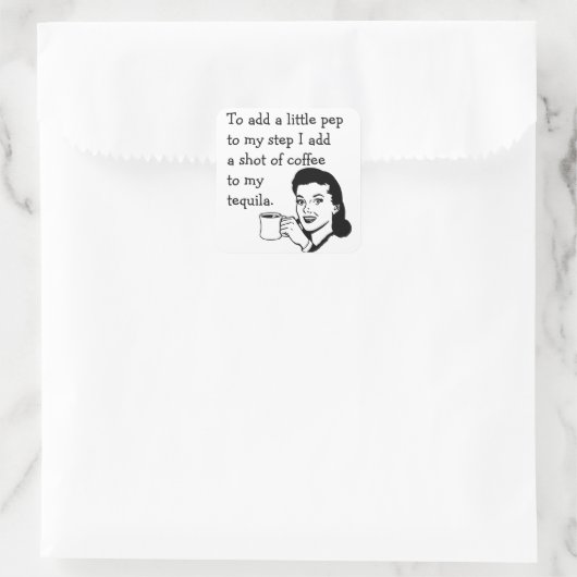 Tequila Coffee Pep Vierkante Sticker (Tas)