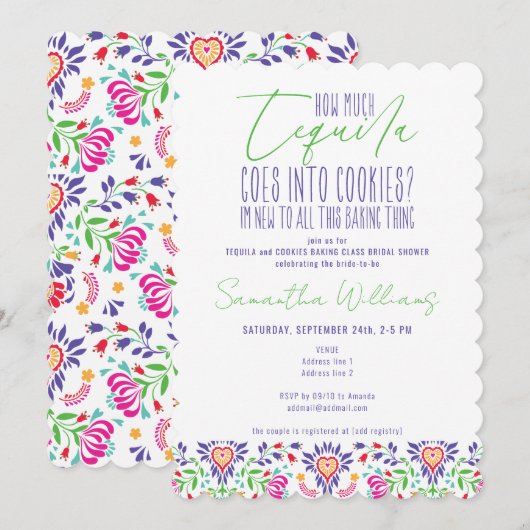 Tequila & Cookies Baking Class Vrijgezellenfeest Kaart (Voorkant / Achterkant)