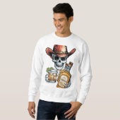 Tequila Cowboy Skull | Westerne Whiskey Party Desi Trui (Voorkant volledig)