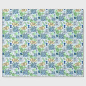 Tequila Drink Blue Agave Cactus Patroon Cadeaupapier (Vlak)