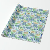 Tequila Drink Blue Agave Cactus Patroon Cadeaupapier (Uitgerold)