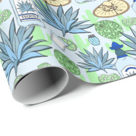 Tequila Drink Blue Agave Cactus Patroon Cadeaupapier