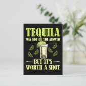 Tequila Drink Funny Lemon Salt Drink Briefkaart (Staand voorkant)