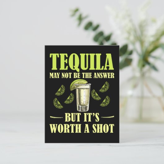 Tequila Drink Funny Lemon Salt Drink Briefkaart (Staand voorkant)