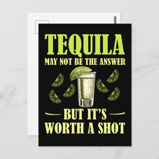 Tequila Drink Funny Lemon Salt Drink Briefkaart (Voorkant / Achterkant)