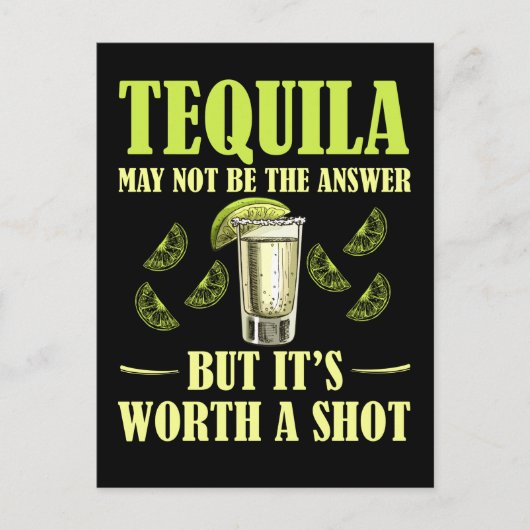 Tequila Drink Funny Lemon Salt Drink Briefkaart (Voorkant)