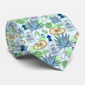 Tequila Drinker Blue Agave en Sombreros Print Stropdas (Opgerold)
