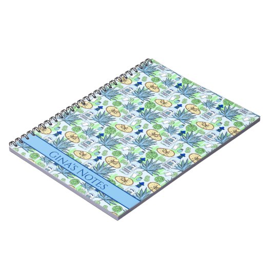 Tequila Drinker Blue Agave Planten en Sombreros Notitieboek (Linkerzijde)