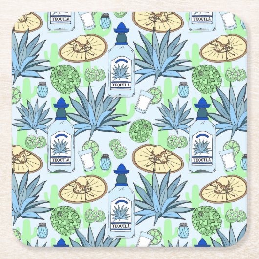 Tequila Drinker Cool Cocktail Party Kartonnen Onderzetters (Voorkant)