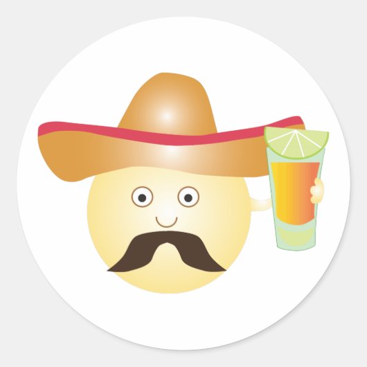 Tequila Emoji-Stickers Ronde Sticker (Voorkant)