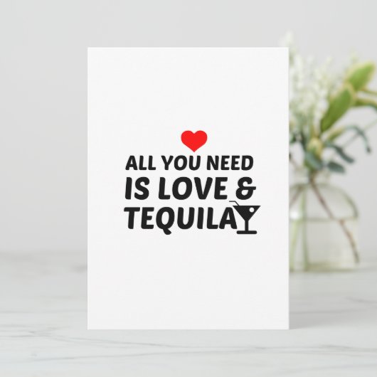 TEQUILA EN LOVE BEDANKKAART (Staand voorkant)