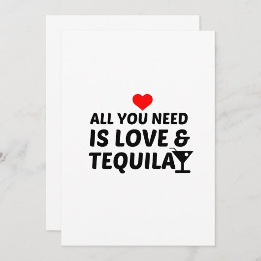 TEQUILA EN LOVE BEDANKKAART (Voorkant / Achterkant)