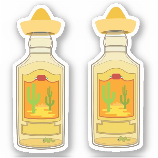Tequila Flessen Sticker (Voorkant)
