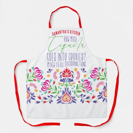 Tequila Grappig Mexicaanse Tequila Cookies Bakken Schort (Voorkant)