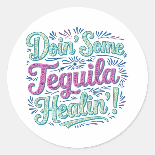 Tequila Healing II Ronde Sticker (Voorkant)