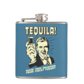 Tequila: Hugged je Toilet vandaag Heupfles (Voorkant)