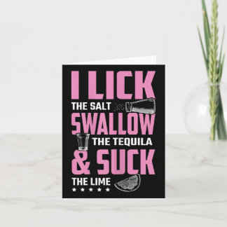 Tequila Ik lik slikken en zuigen Drink Kaart