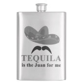 Tequila is de Juan for Me Flask Heupfles (Voorkant)