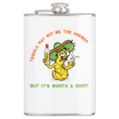 Tequila is misschien niet het antwoord, maar het i heupfles (Voorkant)