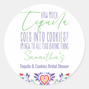 Tequila & Koekjes Bakles Cursus Bruidsdouche Feest Ronde Sticker