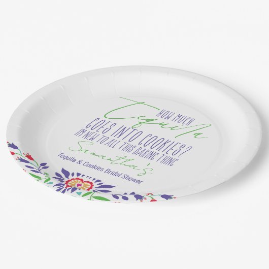 Tequila & Koekjes Bakles Cursus Bruidsfeest Borrel Papieren Bordje (Gekanteld)