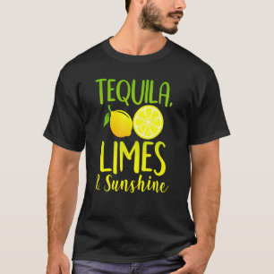 Tequila Limes Sunshine Zomer Strand Vakantie Party T-shirt