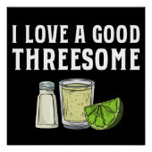 Tequila Limoen en Salt Funny Bartender Perfect Poster (Voorkant)