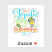 Tequila Limoen en Sunshine Funny Beach Summer Vaca Sticker (Vel)