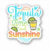 Tequila Limoen en Sunshine Funny Beach Summer Vaca Sticker (Voorkant)