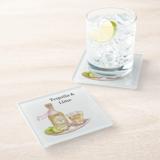 Tequila & Limoen Glazen Onderzetter (Schuin)