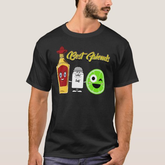 Tequila Limoen Salt Best Mexican Friend Drink in C T-shirt (Voorkant)