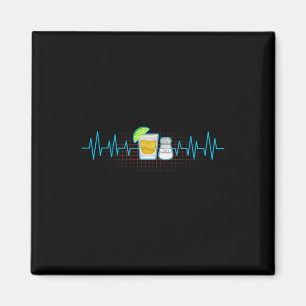 Tequila Limoen Salt Heartbeat Funny Cinco De Mayo Magneet