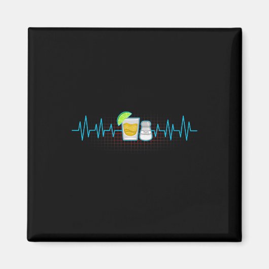 Tequila Limoen Salt Heartbeat Funny Cinco De Mayo Magneet (Voorkant)