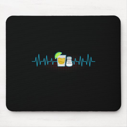 Tequila Limoen Salt Heartbeat Funny Cinco De Mayo Muismat (Voorkant)