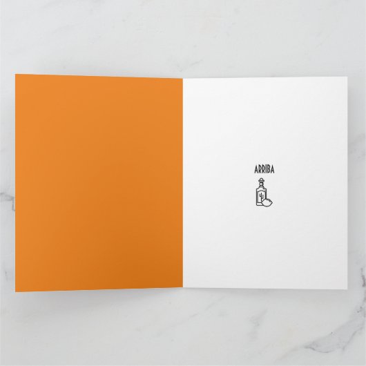 Tequila Lover's Large Oranje Birthday Kaart (Binnen)