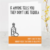 Tequila Lover's Large Oranje Birthday Kaart (Gele Bloem)