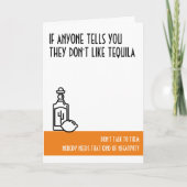 Tequila Lover's standaard Oranje geboortedag Kaart (Voorkant)