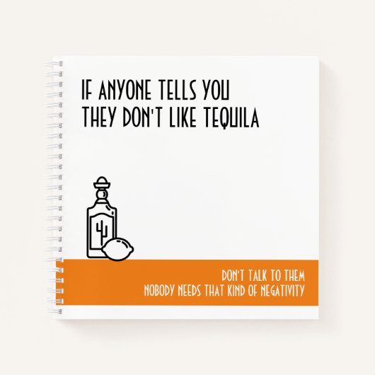 Tequila Lover's standaard Sinaasappel Notitieboek (Voorkant)